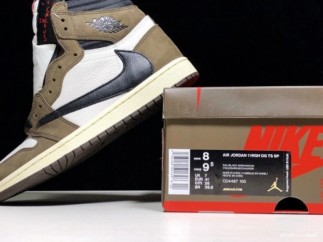 Rep High 100 'Mocha' x CD4487 OG - Retro Scott Air 1 Jordan Travis 0809